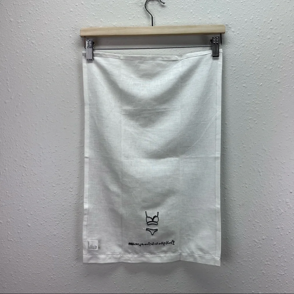 Hallmark “Don’t give into frumpy undies” embroidered linen cotton hand towel